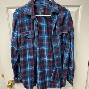 Faded Glory Blue and Red Plaid Shirt